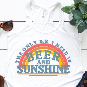 BEER AND SUNSHINE RAINBOW GRAPHIC FLOWY TANK